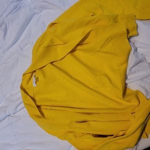 Yellow crop top cardigan